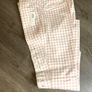 Old Navy pink checked straight leg Pixie pants